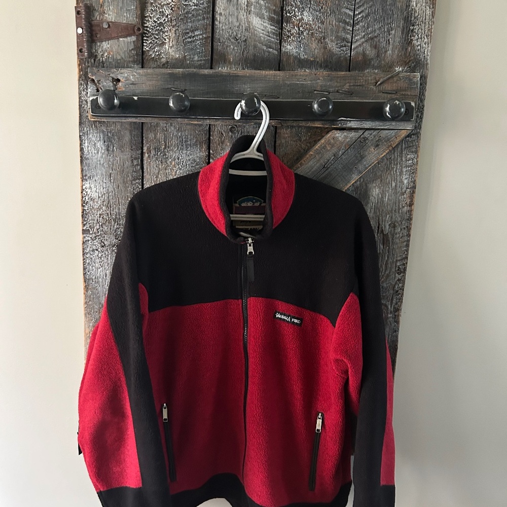 Vintage Valhalla Pure Full Zipper Jacket Red & Black - Size Medium